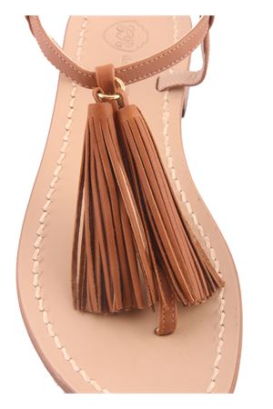 brown Capri sandals with decorative tassels Da Costanzo | NAPPINE2 PELLEMARRONE
